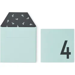 Design Letters Geburtstagskarte für Kinder 4 Jahre mintgrün