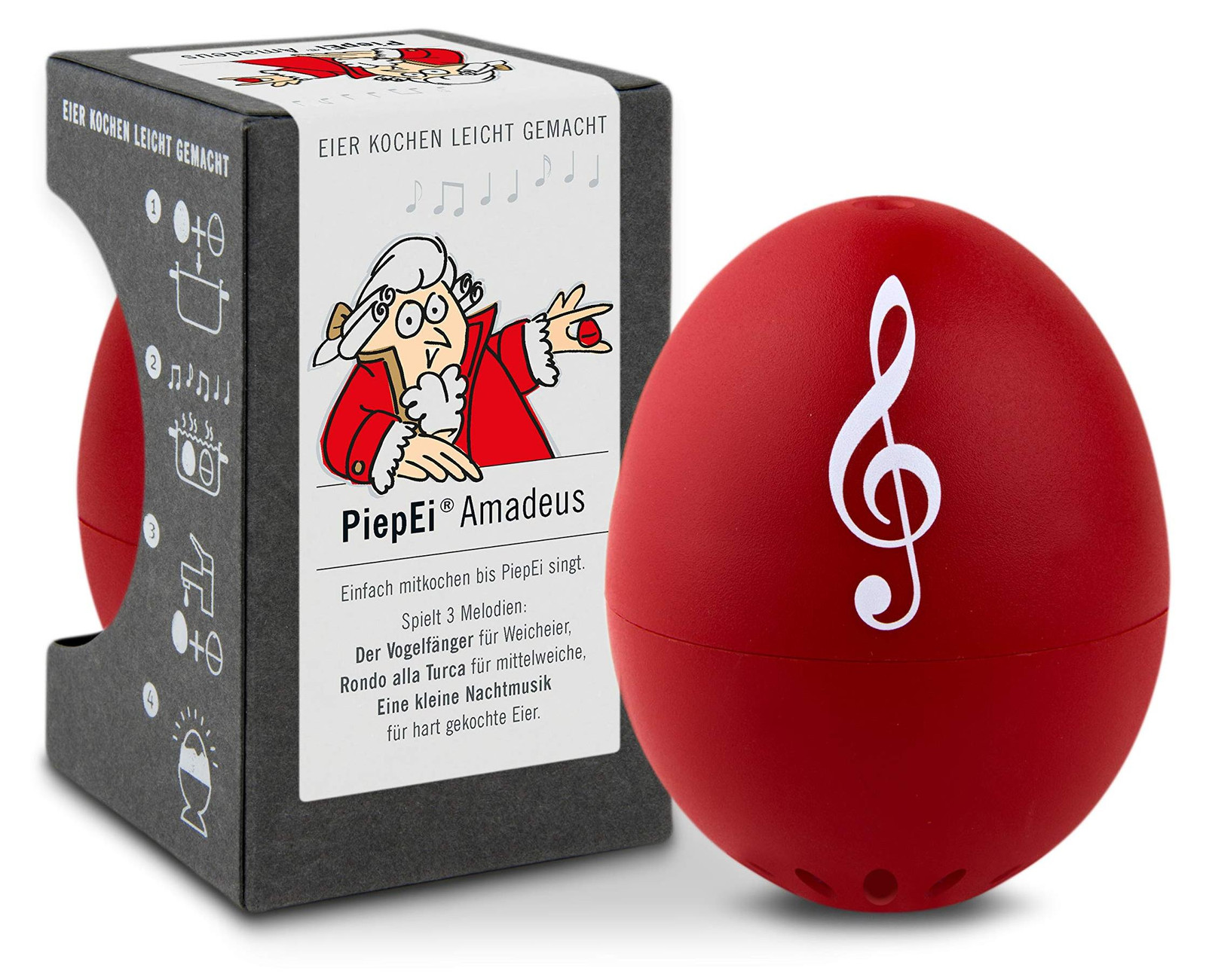 PiepEi Amadeus Eierkoker met melodieën, rood
