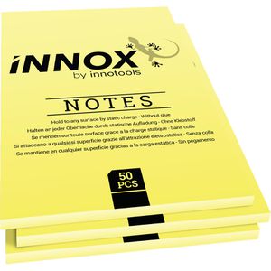 Innox Haftnotizen 32101481, gelb, 210 x 148mm, elektrostatisch klebend, 3x 50 Blatt