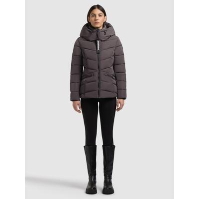 1100000002199 KHUJO "HERSCH2 - 2IN1 (EINSATZ HERAUSNEHMBAR)", Damen, Gr. S, grau (moody plum), Web, 100% Polyester, unifarben, slim fit hüftlang, eingesetzt elastischer Bund mit Windstopper, Jacken