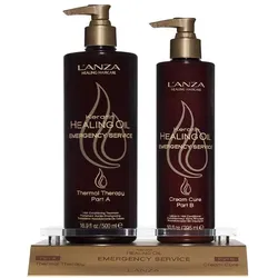 LANZ, Haaröl + Haarserum, Keratin Healing Oil Emergency Back Bar Lote 2 pz (296 ml)