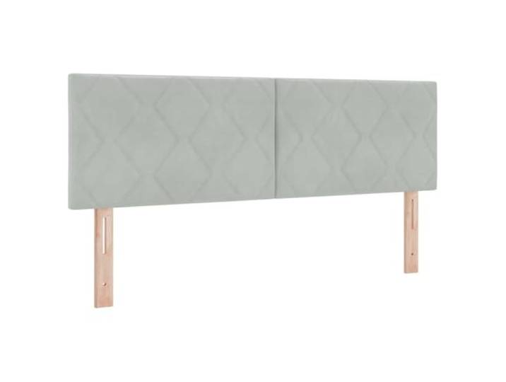 Makastle Kopfteil 160 cm Hellgrau Samt mit Holzrahmen Höhenverstellbar 78/88 cm