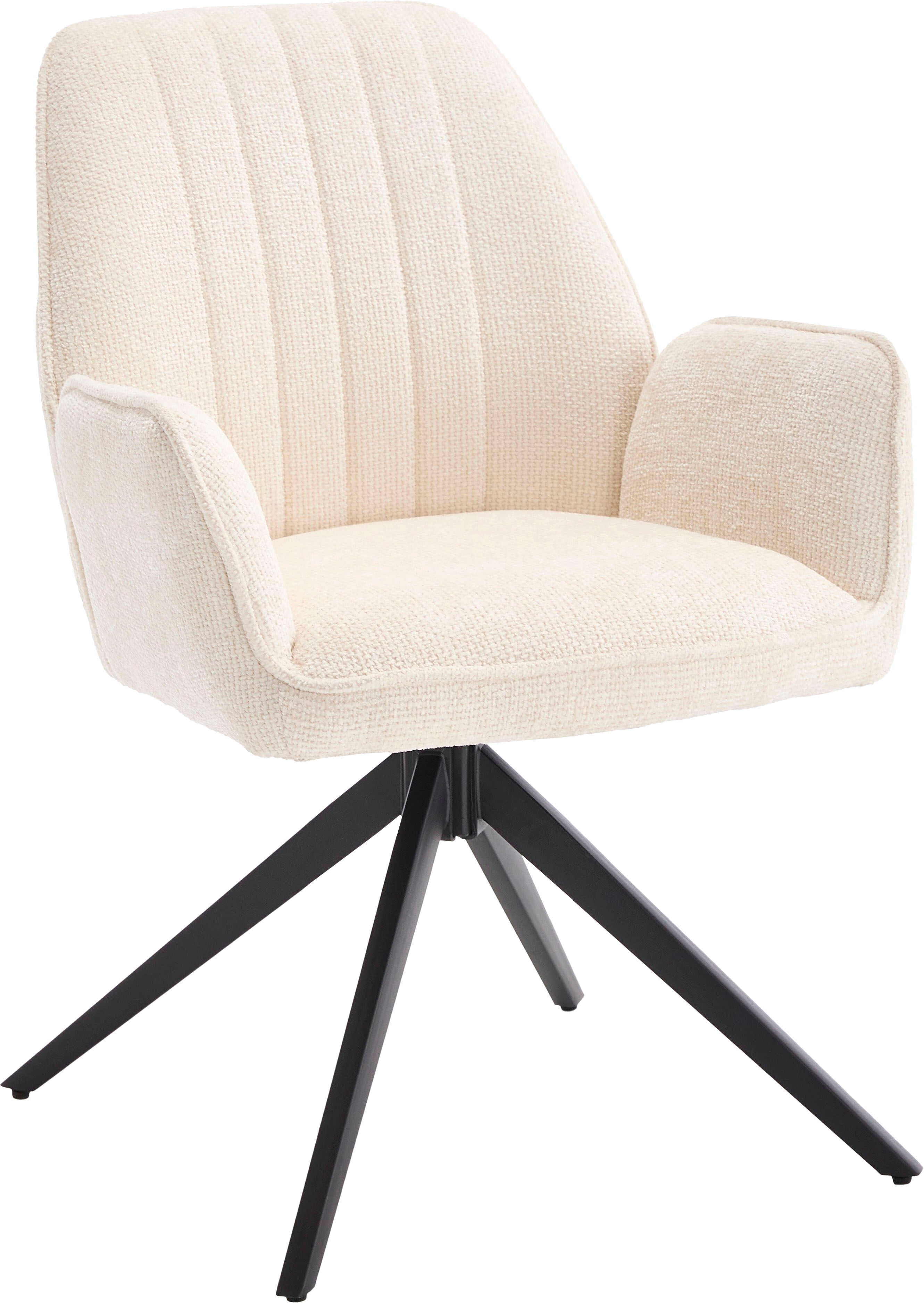 Drehstuhl HOME AFFAIRE "Campanet", beige (natur, schwarz, natur), B:64cm H:89cm, Stühle, Drehstuhl, moderner Drehstuhl mit gepolsterten Armlehnen und Stoffbezug