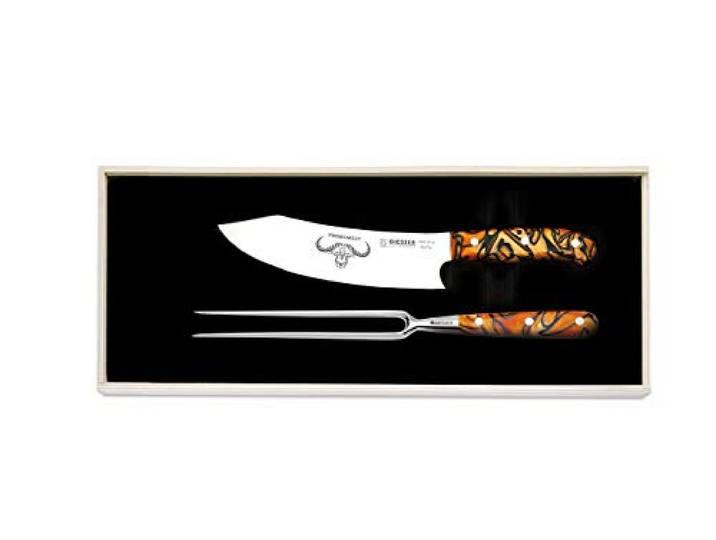 Giesser Qualitätsmesser Küchenmesser Tranchiermesser Premiumcut Tranchierset 2er Set (Spicy Orange)
