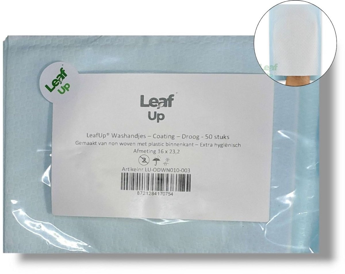 LeafUp Wegwerp Washandjes met plastic binnenlaag - 50 stuks