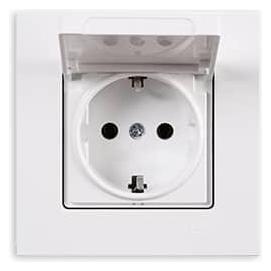 Gunsan Eqona Steckdose mit Deckel Unterputz Weiss (31793683)