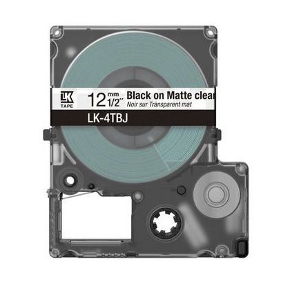 Epson Matte Tape - Clear/Black 12mm(8m) - LK-4TBJ C53S672065