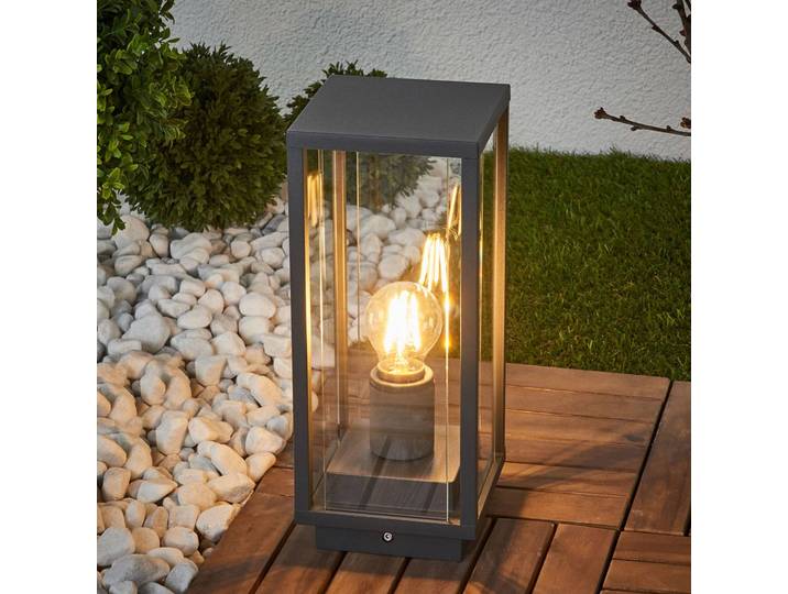 Sokkellamp buiten Annalea, dimbaar, zwart, Aluminium, Modern, Sokkellamp