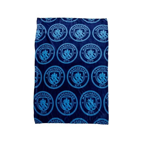 Manchester City FC Character World Officiële Fleece Deken - Blauw - 120 x 150 cm