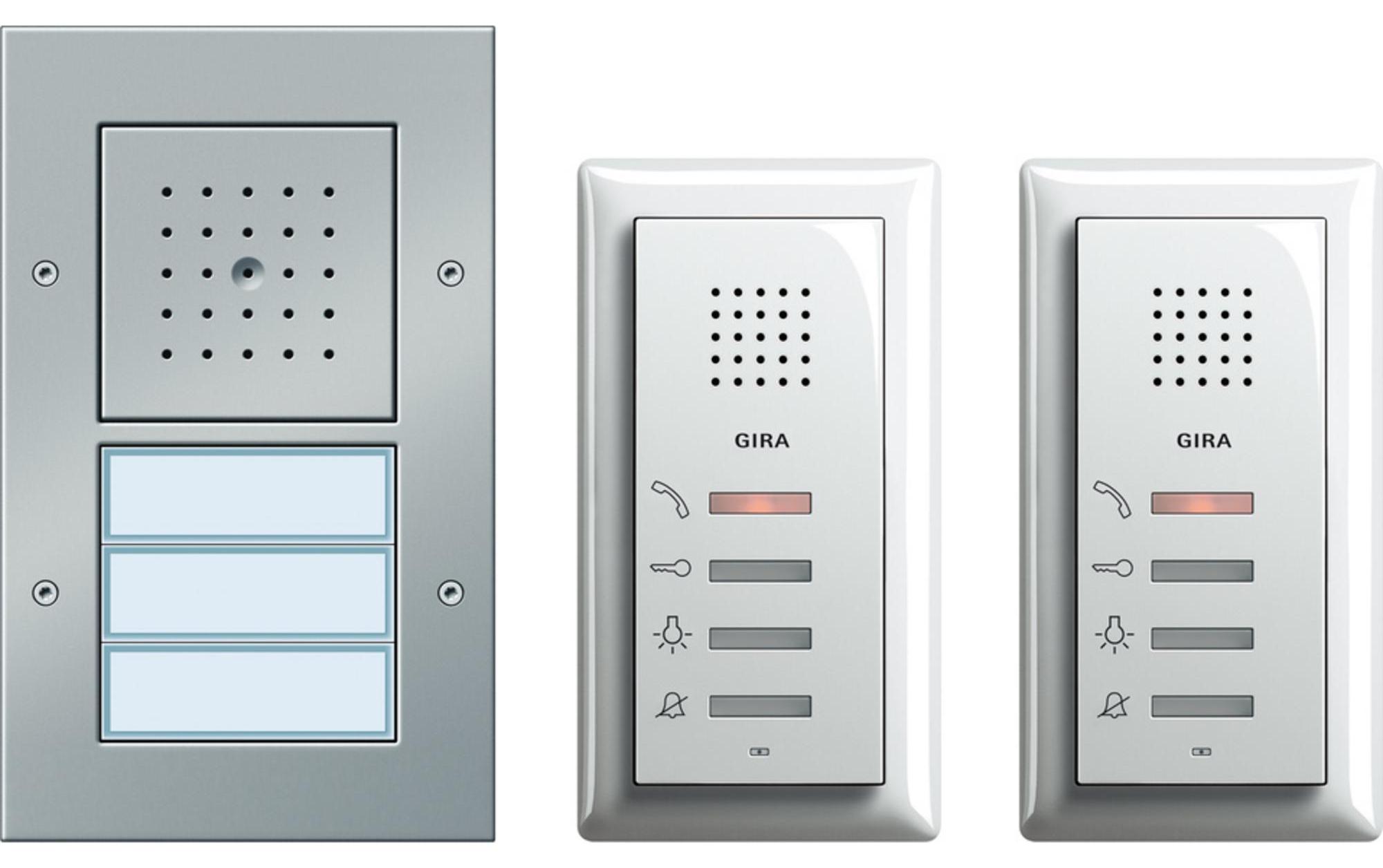 GIRA Zweifamilienhauspaket Audio 049544 Türkommunikation Farbe alu