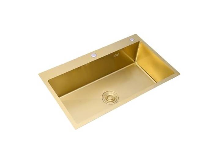 Küchenspüle, Einzelne Goldene Spülbecken Aus Edelstahl 304 Einfache Installation(53x43cm B faucet)