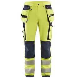 Warnschutz Stretch Handwerkerhose "1997" - C148 - gelb/marine