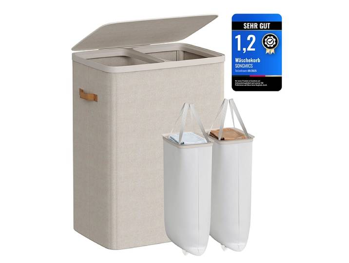 SONGMICS Wäschekorb beige