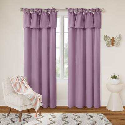 Awesome Home Recycled Cotton Blend Ruffle Tie-Top Curtain Pair