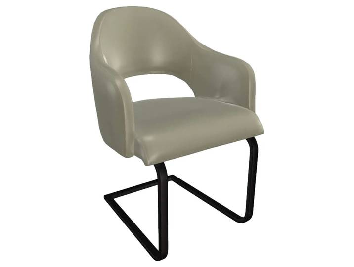 Freischwinger Salesa Trendstühle / Farbe: Perle / Material: Leder