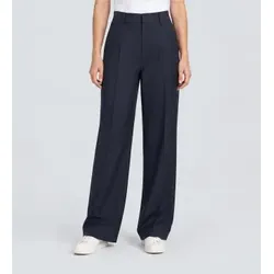 Berwich für Damen. fa1755x Marineblaue Serena Crop-Hose (38), Lässig, Wolle, Klassisch