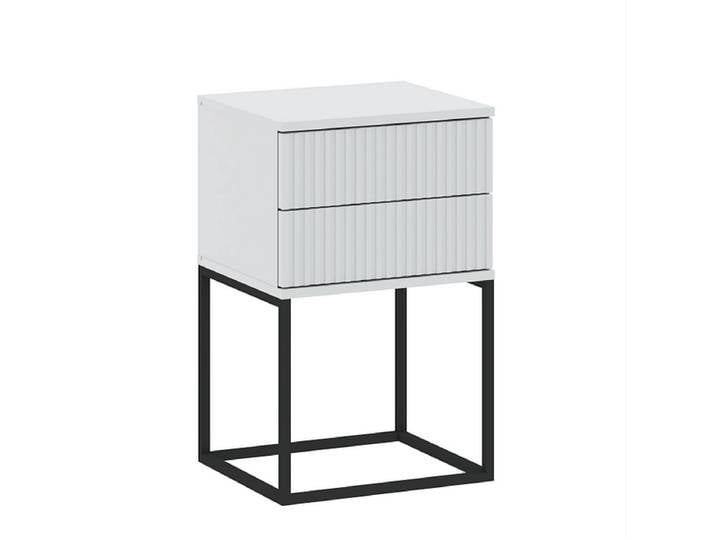 Nachttisch CADRO 2 Schubladen 40x38.5x65cm weiss matt / laminiert