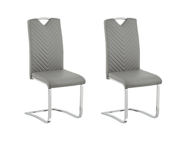 STUHL 2er-Set Kunstleder Grau Picknes