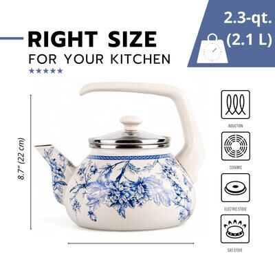 STP Goods 2.3Qt Bird of Paradise Enamel Kettle