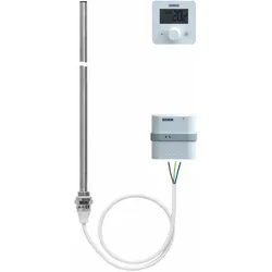 BEMM Heizstab Serie P Komfort A, Uhrenraumthermostat weiß, 1.200 W, 87x87x20 mm (Heizstab), 85x85x32,4 mm (Thermostat)