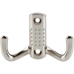 Intirilife Doppel Garderobenhaken in Satin Nickel - Design - 7 x 4.7 cm - Kurz Kleiderhaken Wandhaken aus Metall Wandmontage