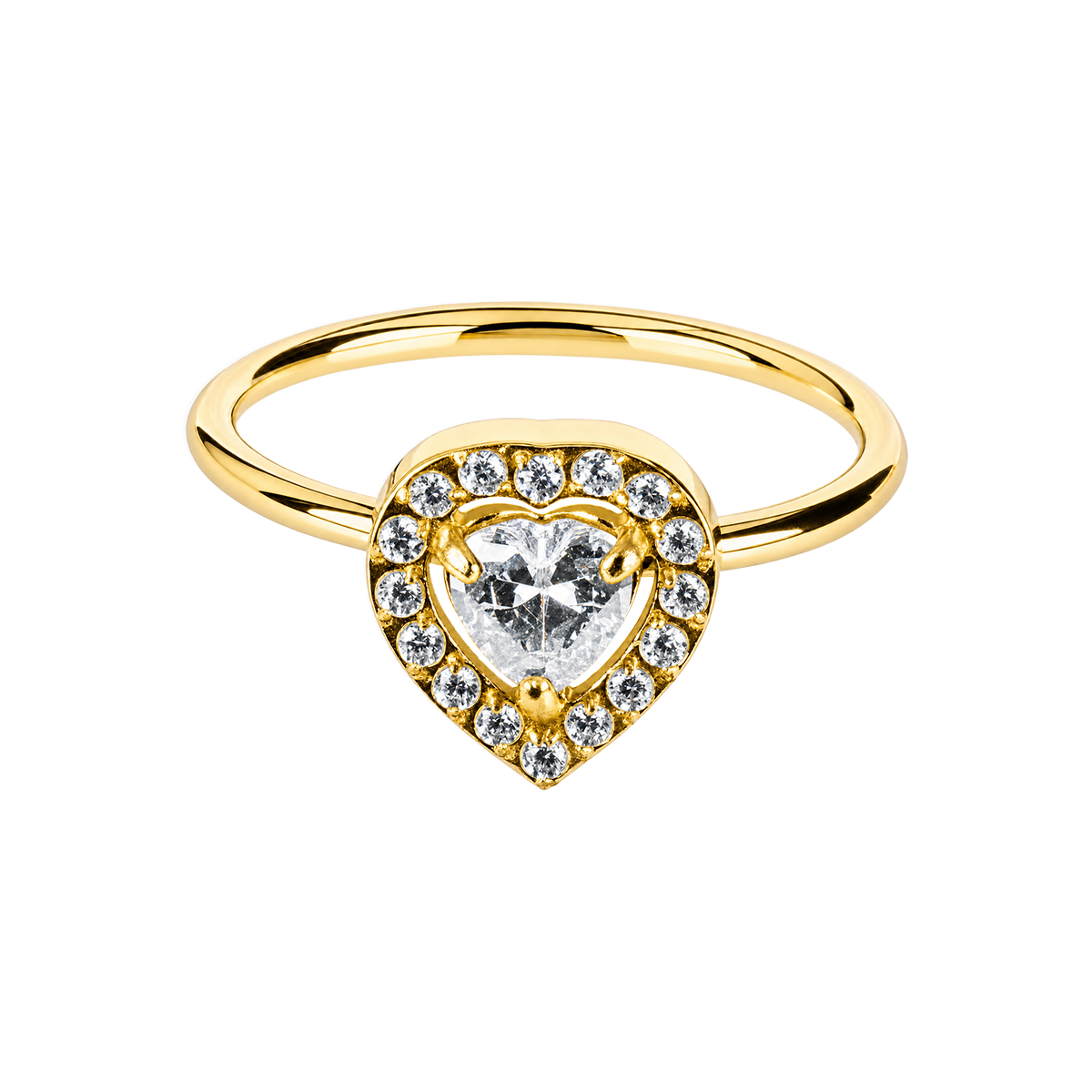 Jacques Lemans Ring Edelstahl vergoldet mit Zirkonia