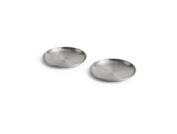 HAY Assiette Outdoor Market Acier inoxydable, Ø13,5 cm, lot de 2