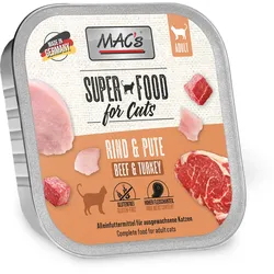 MAC's Cat 85g Schale Katzennassfutter 16 x 85 Gramm Rind & Pute