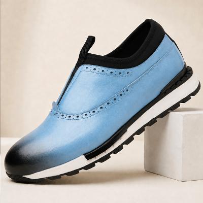 LightInthebox Men's Blue Smart Casual Sneakers – Lightweight Slip-On Dress Sneakers, Old Money Business Casual Footwear for Office, Business Travel and Everyday Wear