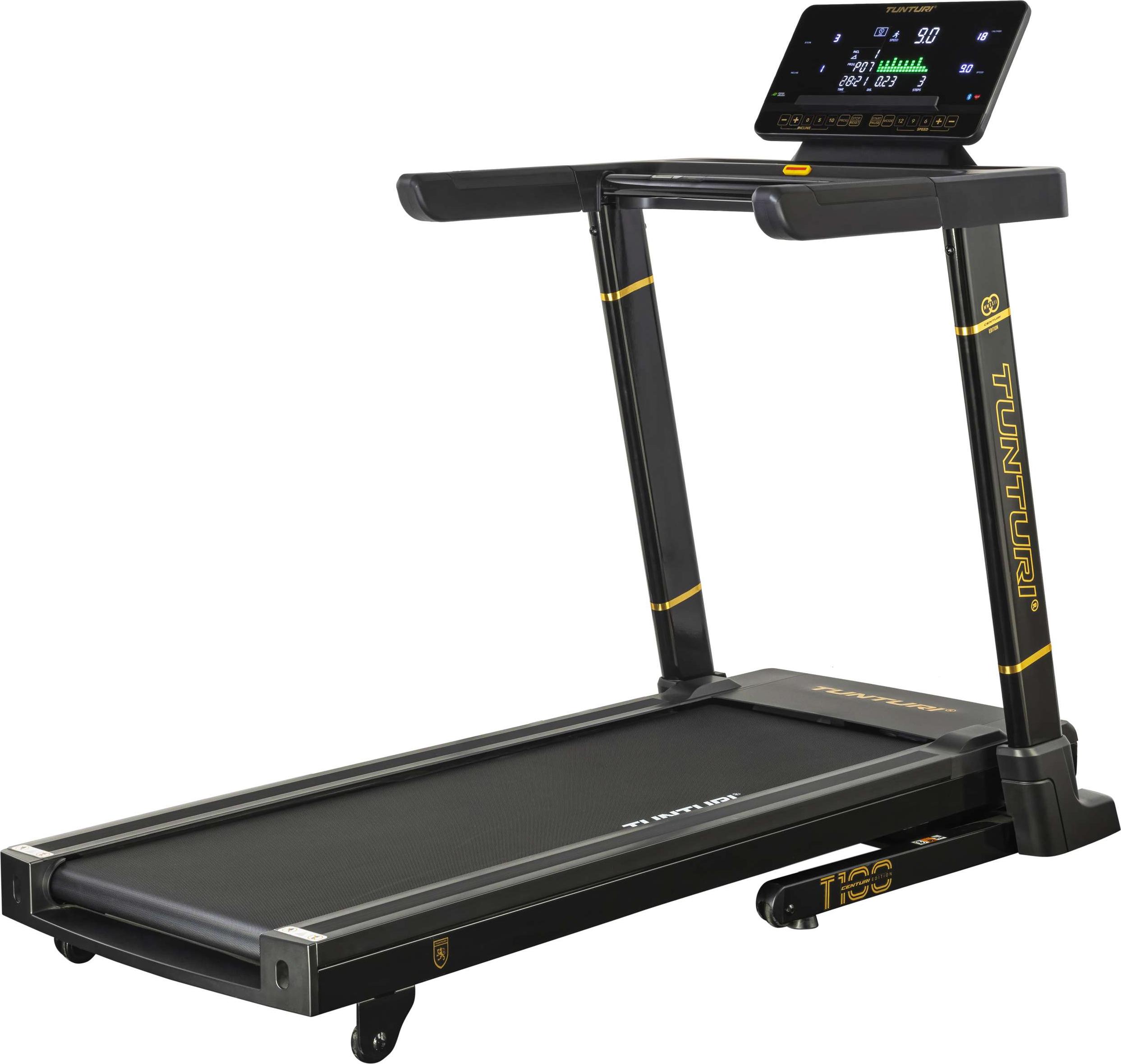 Tunturi T100 Centuri Laufband Klappbar - Walking pad - Für zuhause - LED Monitor - Laufband mit 44 Trainingsprogrammen - 0.8-20.0km/h