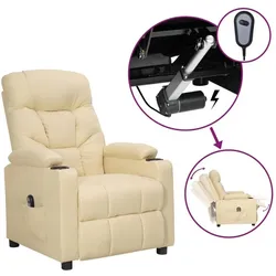 vidaXL, Sessel, Relaxsessel Elektrisch Creme Stoff