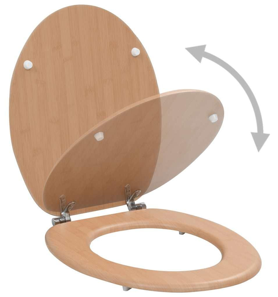 vidaXL Toiletzitting met deksel van MDF in bamboe design