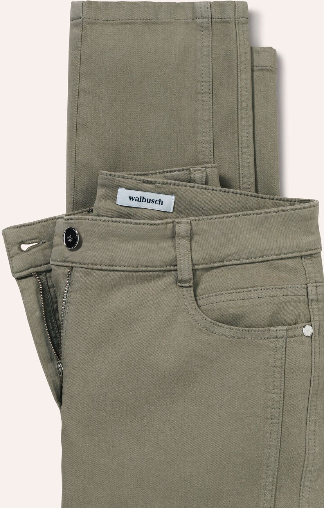 Walbusch 7/8-Baumwollhose Figurwunder, Feminine Fit#normale Größen#Kurzgrößen, Farbe Grün, 36, mit Bauchweg-Funktion vorverlegte Seitennaht Damen