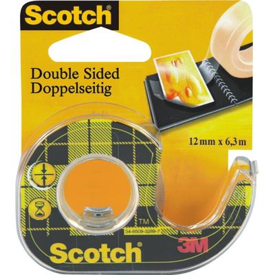 Scotch Klebefilm 6,3mx12mm doppelseitig im Handabroller transparent Packung mit 12 Stück
