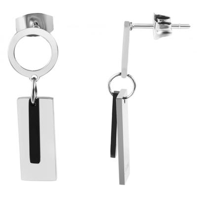 Paar Ohrstecker ADELIA´S "Damen Ohrstecker aus Edelstahl", schwarz, Ohrringe, Damen, Damen, Edelstahl