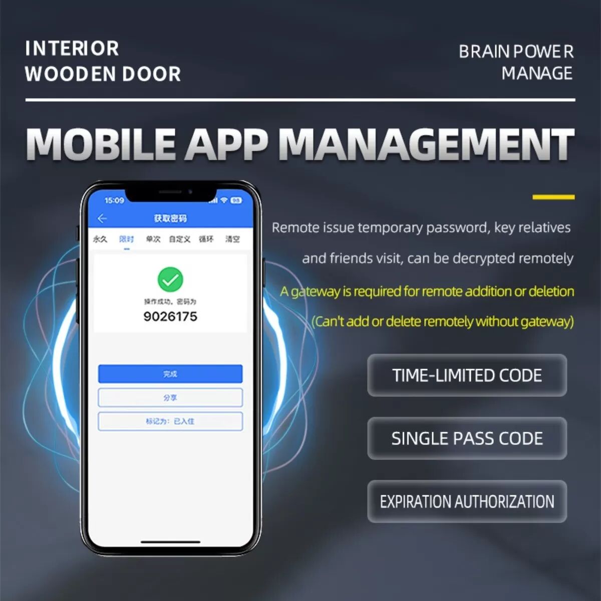 INF Smartes Fingerabdruck-Türschloss – APP, Fingerabdruck, Passwort, Karte & Schlüssel