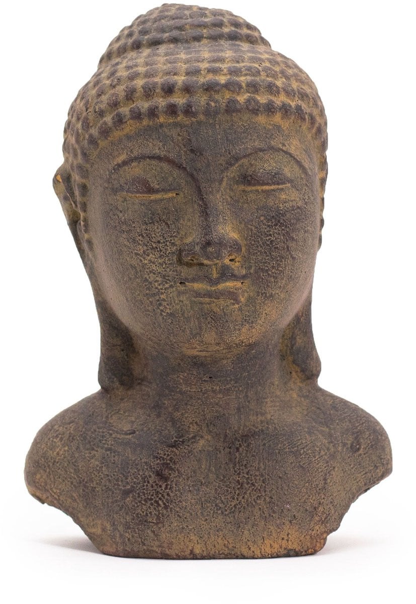 Ancient Wisdom Tranquility Boeddha Hoofd - Grijs - Tafeldecoratie voor volwassenen