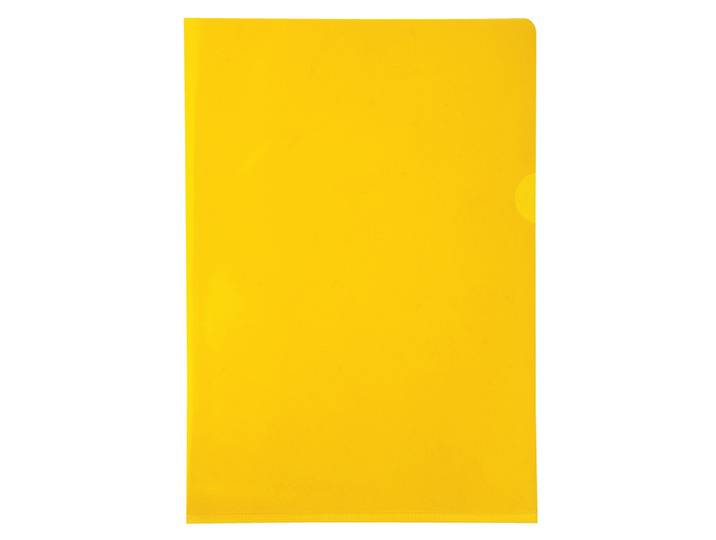 EXACOMPTA Etui carton de 100 pochettes coin PVC lisse haute résistance 13/100e - A4 - Jaune