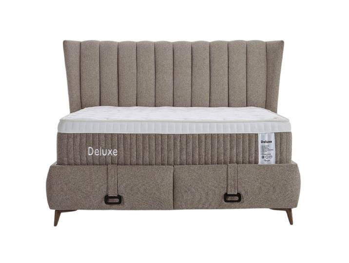 Villa Möbel Boxspringbett Deluxe (Bett (ohne Matratze), Liegefläche 150x200), Bettkasten mit XXL Stauraum und Gasdruckfedern für einfache Handhabung