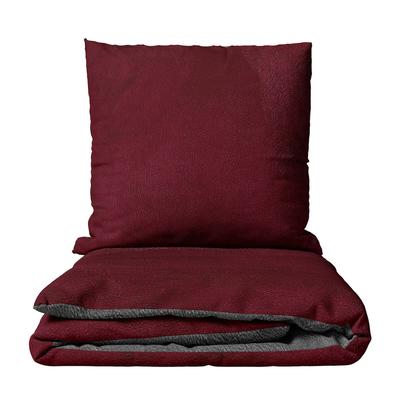 Leonado Vicenti Bettwäsche 200x220 cm Fleece Bordeaux Anthrazit Wendeseite Winter warm