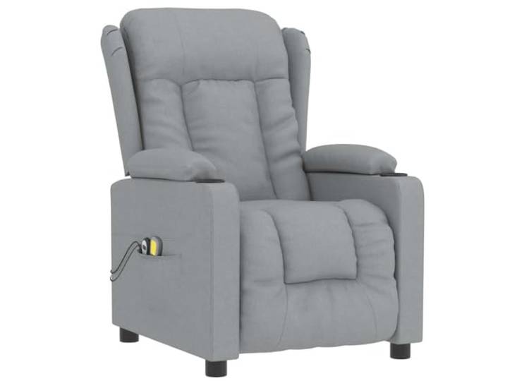 vidaXL Massagesessel Elektrisch Hellgrau Stoff