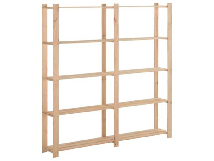 HFXHIJXQ Lagerregal 5 Böden 170x28,5x170cm Massivholz Kiefer Robustes Holzbodenregal für Küche, Keller, Werkstatt und Büro. Viel Stauraum für geordnete Haushaltsgegenstände.