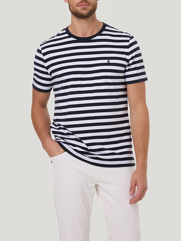Pierre Cardin Shirt in Dunkelblau/ Weiß - XL