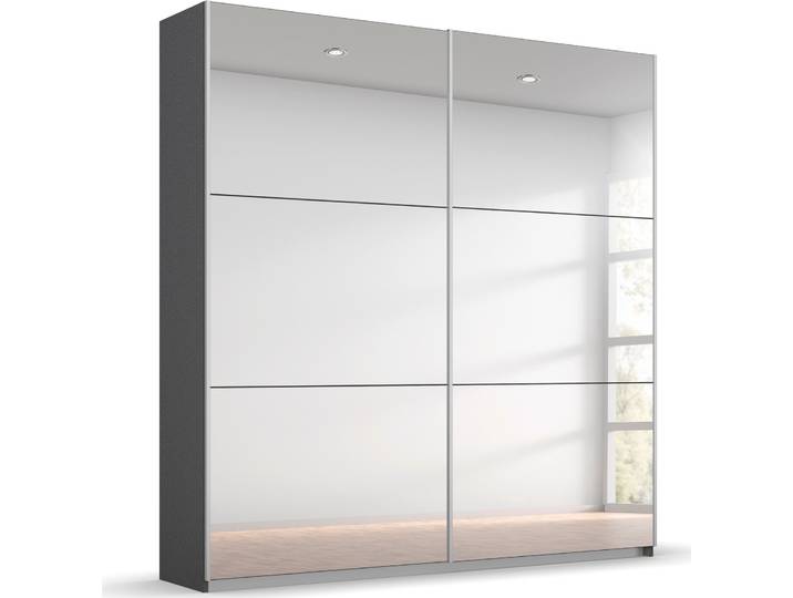 Schwebetürenschrank, Grau, 175x210x59 cm, Holzwerkstoff, 2 Türen & Innenausstattung, Landhaus, Rauch