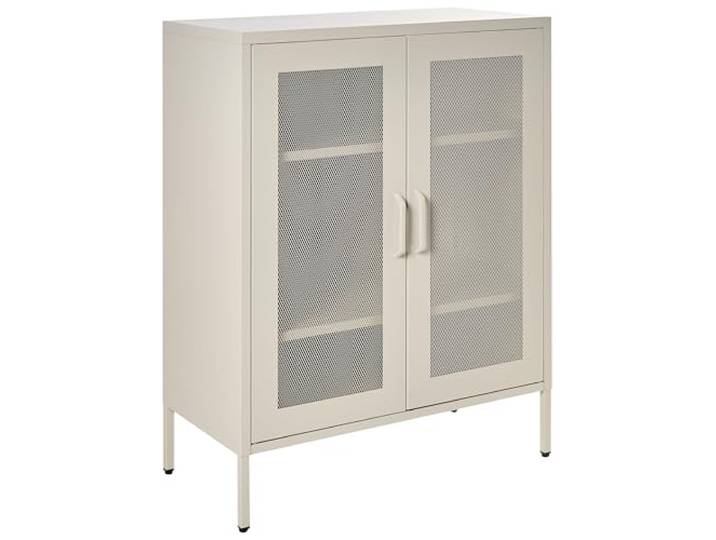 Metallschrank mit 2 Türen hellbeige Stahl Küchenschrank Industrie Wakatipu