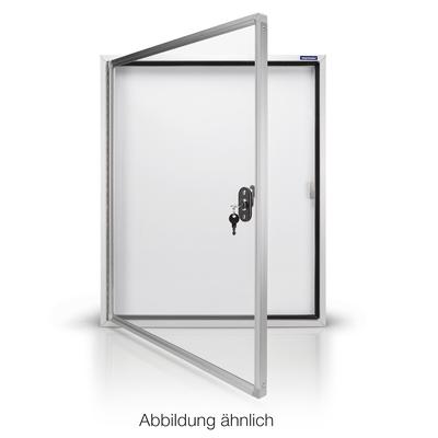 Magnetoplan Außenschaukasten CC - 9xDIN A4 - 112,5x90x6,5cm (HxBxT) - Metallrückwand Weiß - Silber -magnetisch