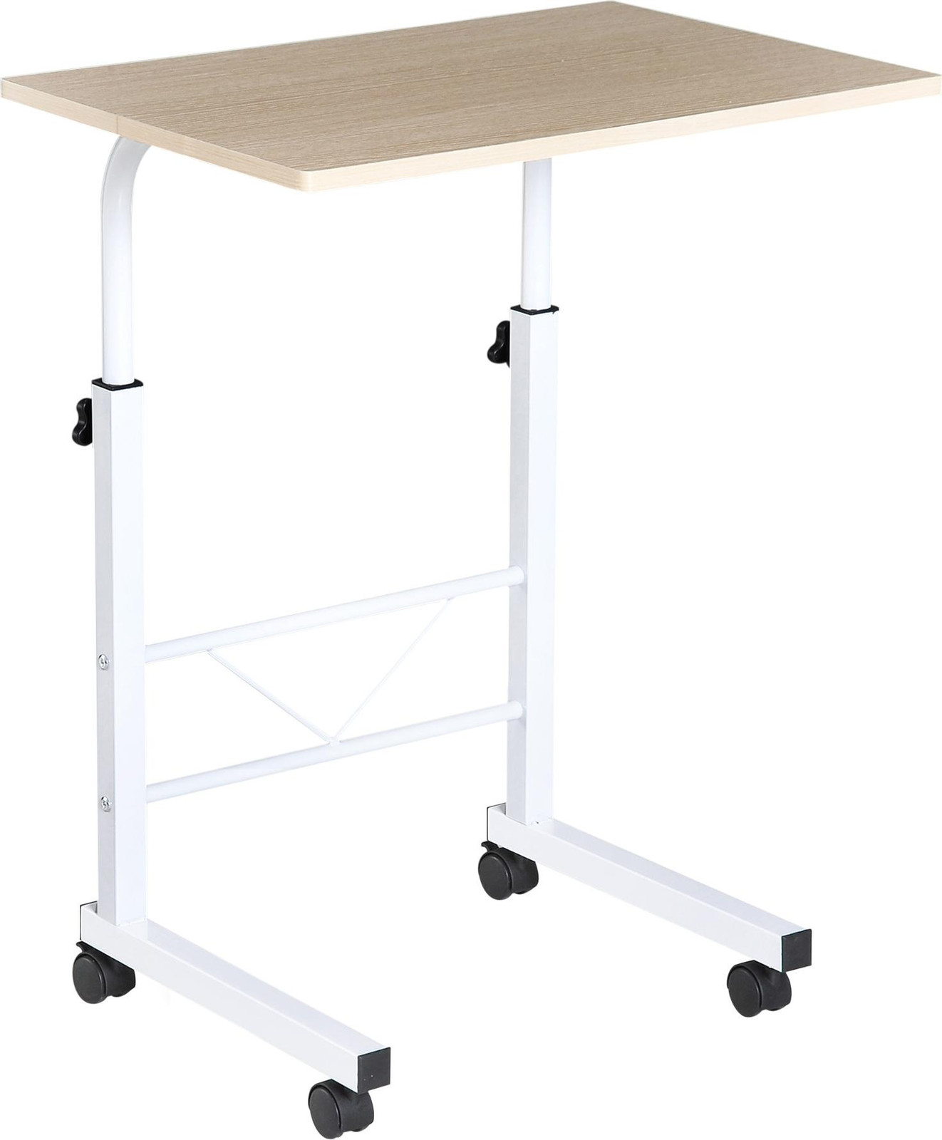 Fortuna bijzettafel van Fortuna Lai Gmbh, in hoogte verstelbare C-vormige salontafel met wielen en remmen