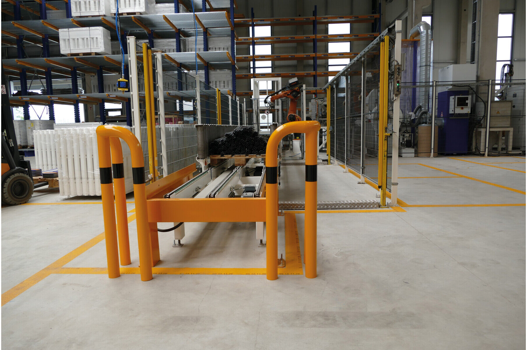 Schake Schutzwinkel 90° Ø76 mm gelb/schwarz L.350 x350 mm H.650 mm zum Einbetonieren, 477_30BG)