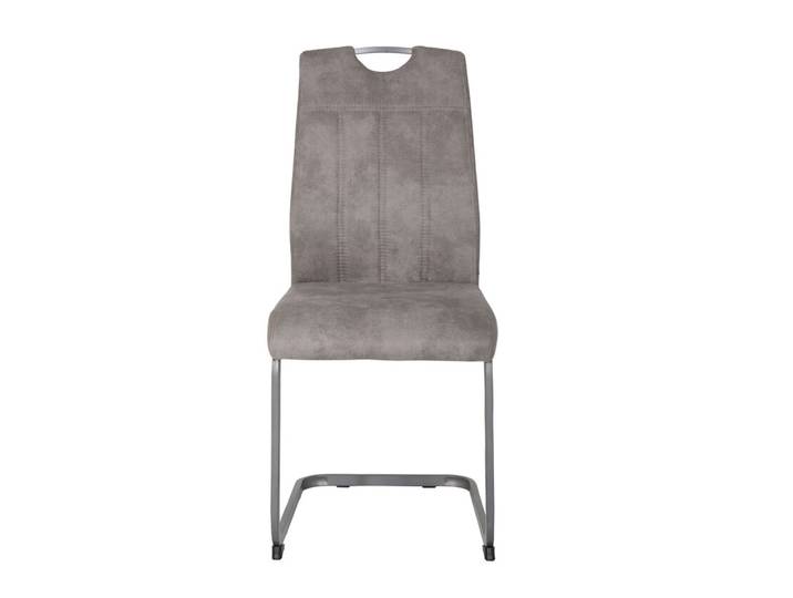 Stuhl Christina 2er-Set Microfaser Vintage Optik Grau 43x98x58 cm