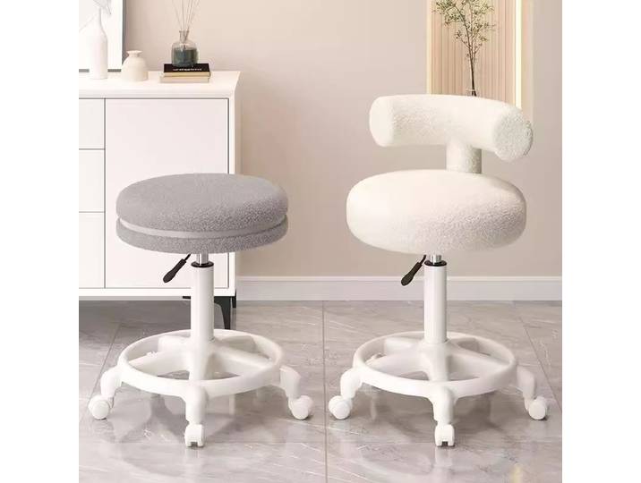 Chaise de maquillage, chaise de coiffeuse pour chambre de filles, chaise relevable à roulettes, tabouret rond, chaise de salon de beauté
